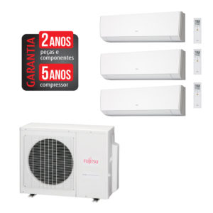 AR CONDICIONADO MULTI SPLIT INVERTER FUJITSU INVERTER 24000 BTUS 2X 9000 E 1X 12000 QUENTE E FRIO 220V